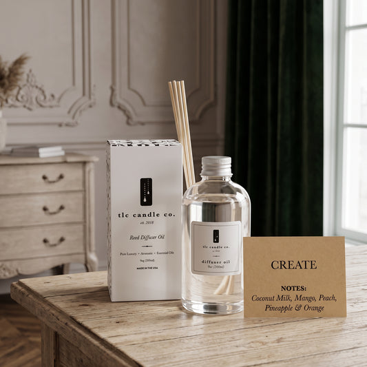 Create Reed Diffuser Refill Oil – Tropical Coconut & Mango Scent