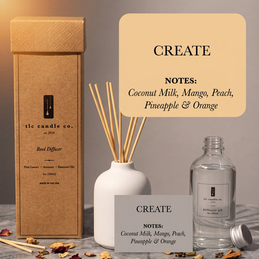 Create Reed Diffuser – Tropical Coconut & Mango Home Fragrance