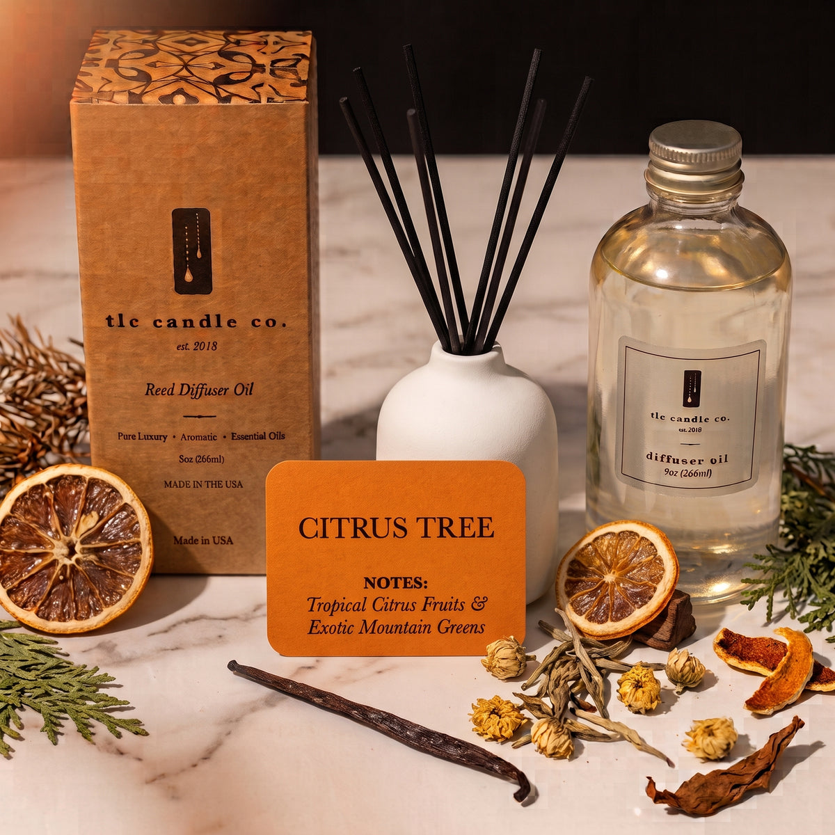 Citrus Tree Reed Diffuser – Amalfi Coast Citrus Home Fragrance