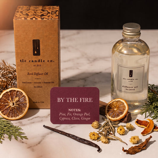 By The Fire Reed Diffuser Refill Oil – Pine & Ember Scent