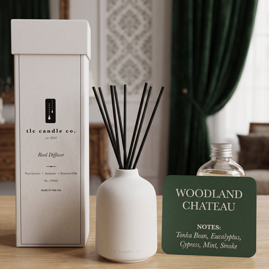 Woodland Chateau Reed Diffuser – Fir & Smoked Wood Home Fragrance