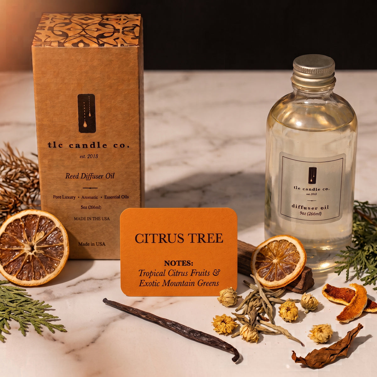 Citrus Tree Reed Diffuser Refill Oil – Amalfi Coast Citrus Scent